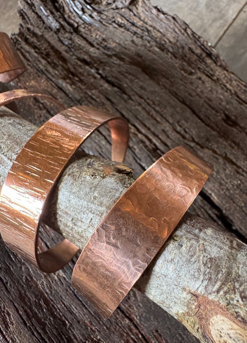 Copper Textured Cuff Bracelets