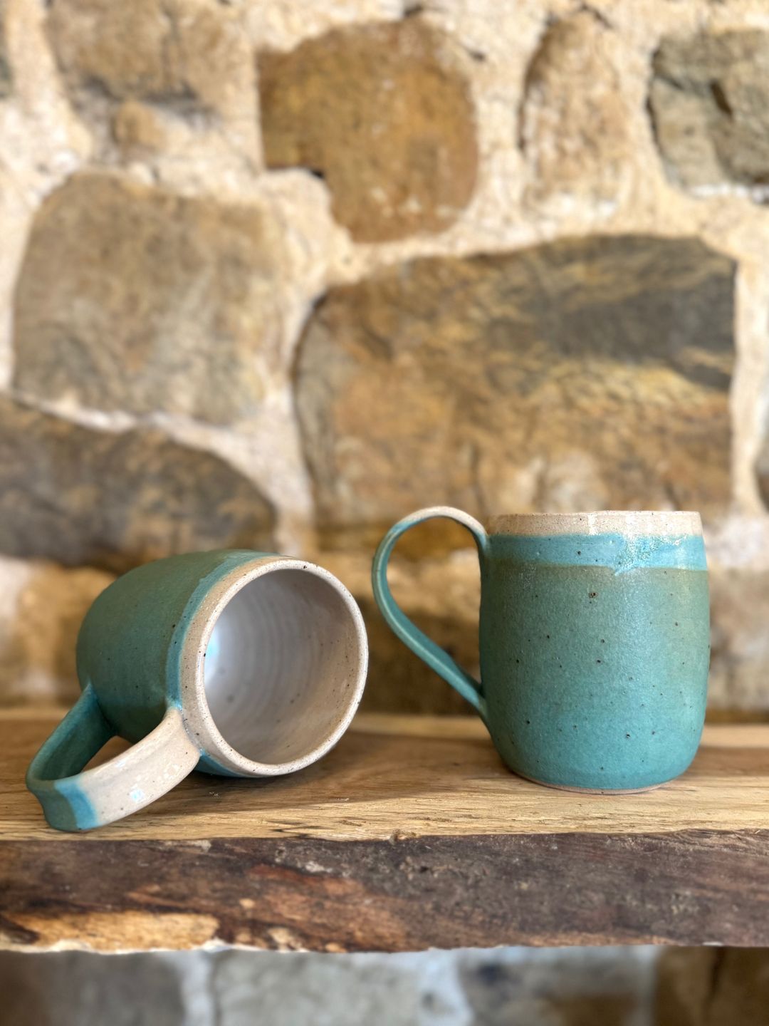 Aqua Mug with Large Handle