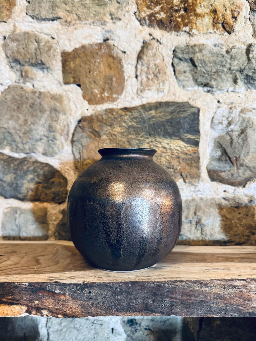 Bronze Gold Stoneware Vases
