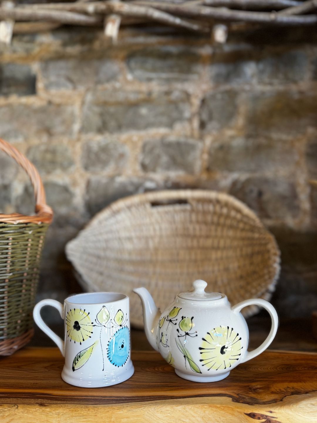 Spring Flowers Painted Teapot