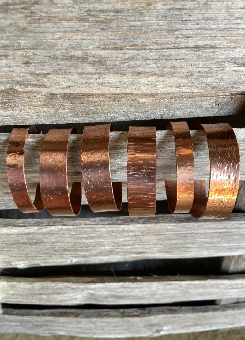 Copper Textured Cuff Bracelets