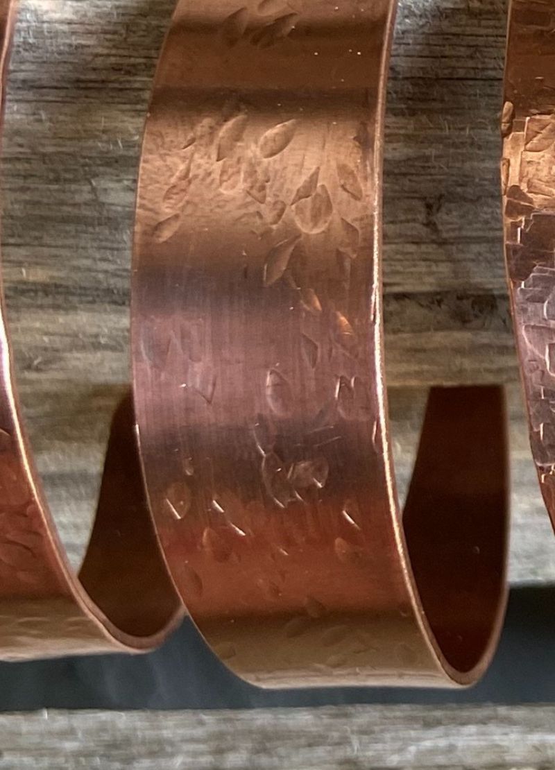 Copper Textured Cuff Bracelets