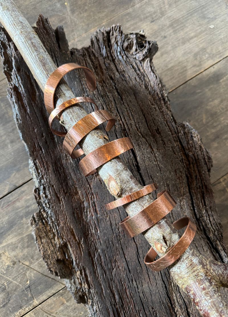 Copper Textured Cuff Bracelets