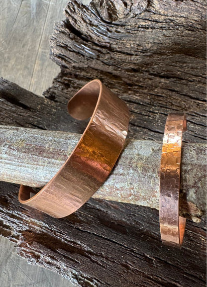 Copper Textured Cuff Bracelets