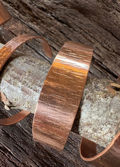 Copper Textured Cuff Bracelets