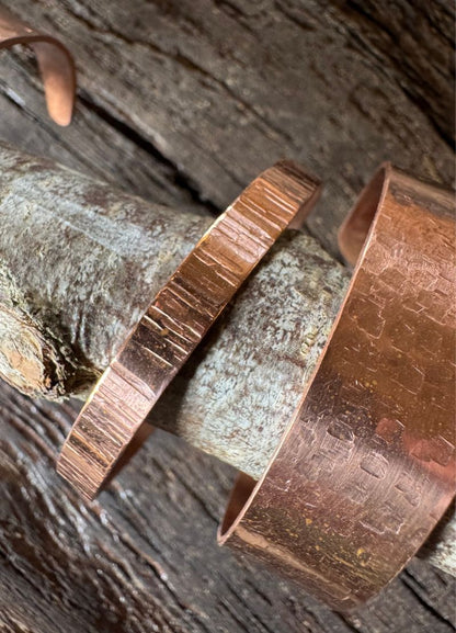 Copper Textured Cuff Bracelets