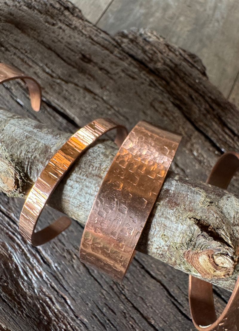 Copper Textured Cuff Bracelets