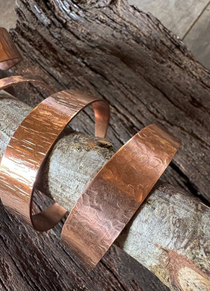 Copper Textured Cuff Bracelets