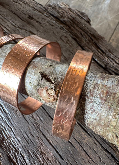 Copper Textured Cuff Bracelets
