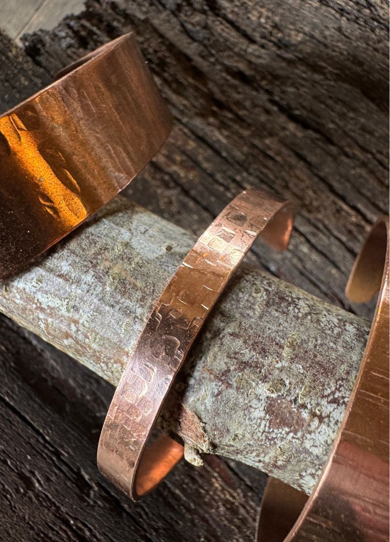Copper Textured Cuff Bracelets