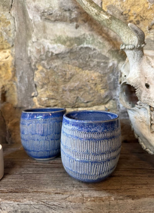Textured Patterned Ceramic Mugs