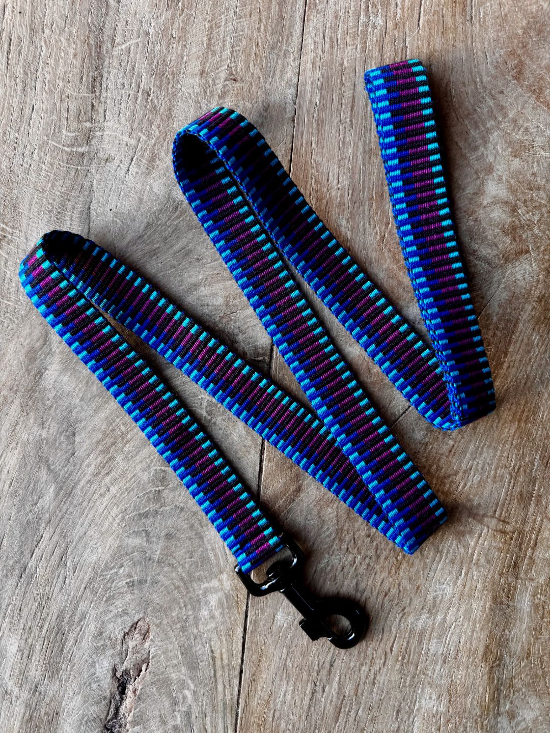 Handwoven Dog Lead - Black & Purple