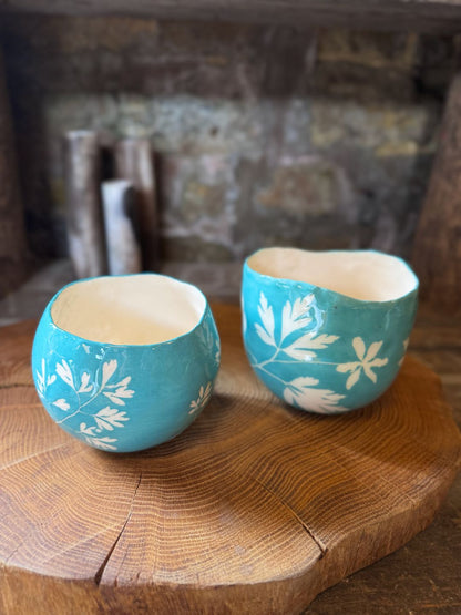 Leafy Planter Pots - Aqua Blue
