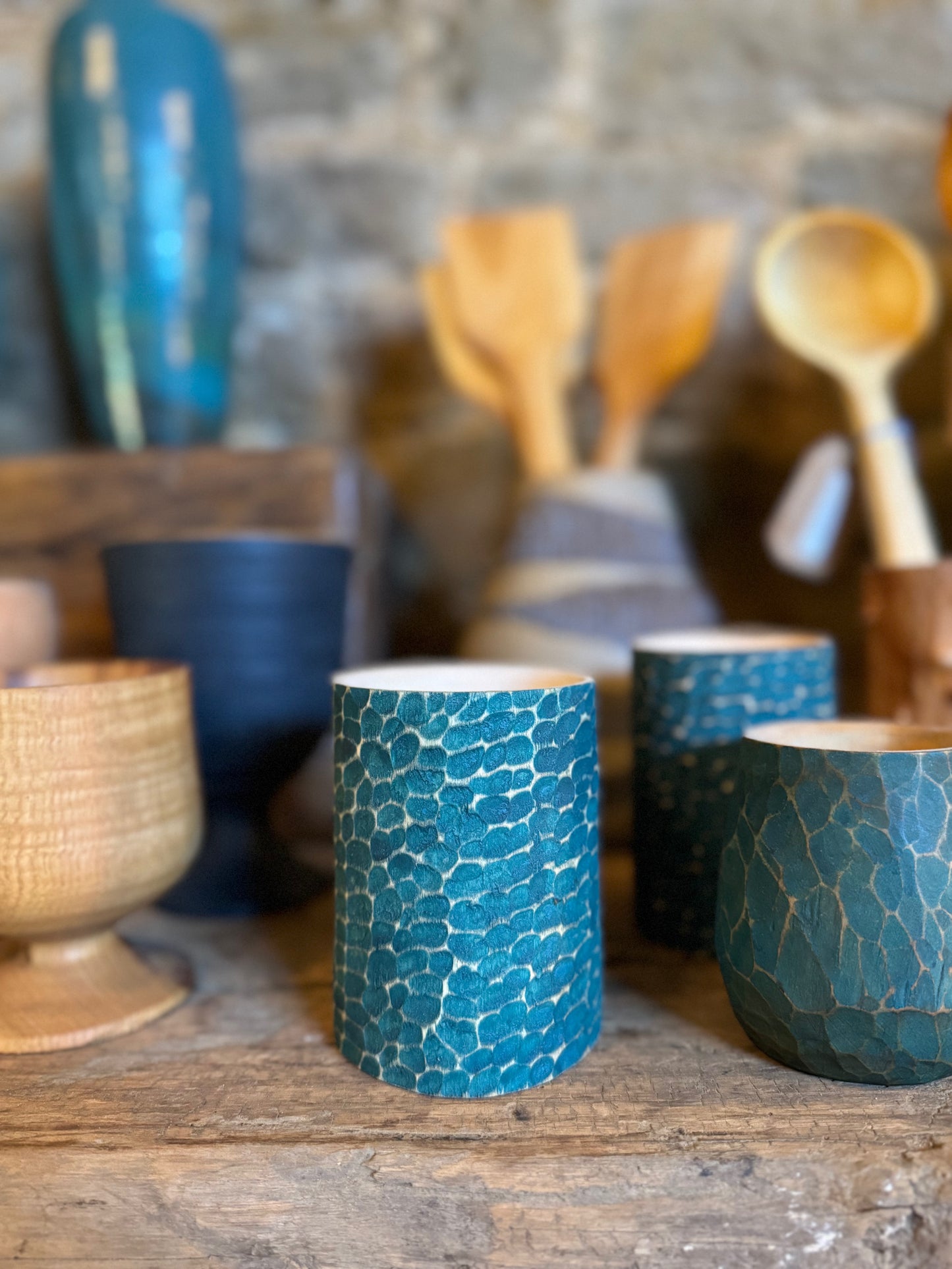 Aqua blue shrink pot