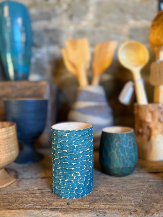 Aqua blue shrink pot