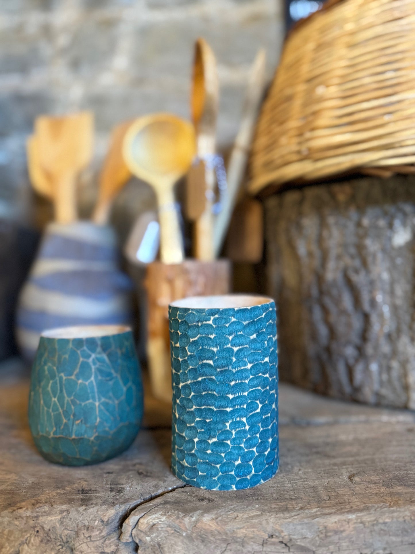 Aqua blue shrink pot