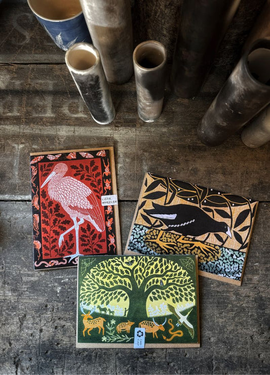 Linoprint Greeting Cards Set of 3