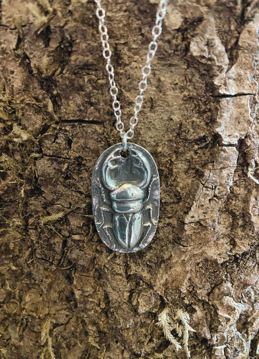 Beetle Pendant Necklace