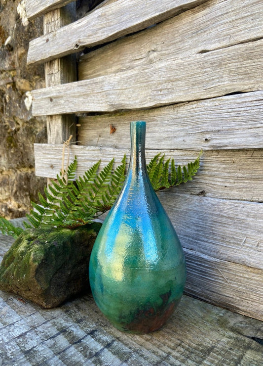 Green Glazed Stem Vases