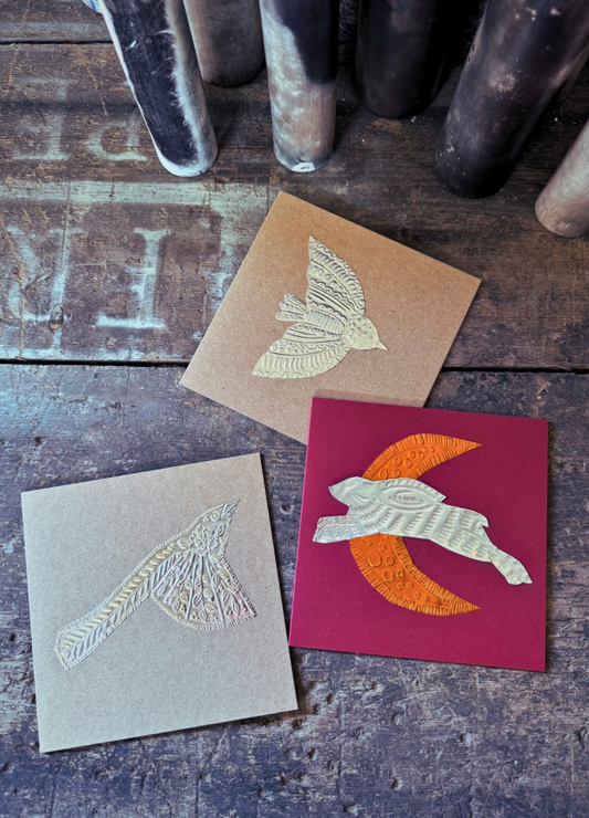 Metal Collage Greeting Cards Set of 3