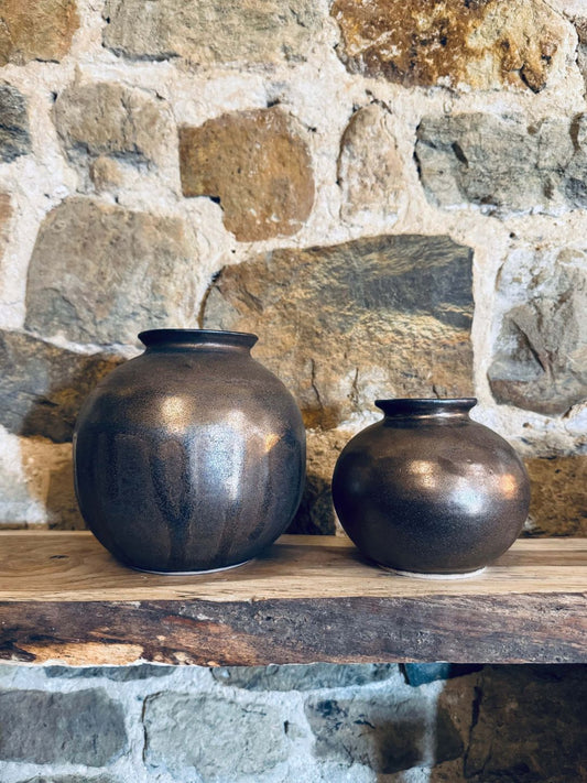 Bronze Gold Stoneware Vases