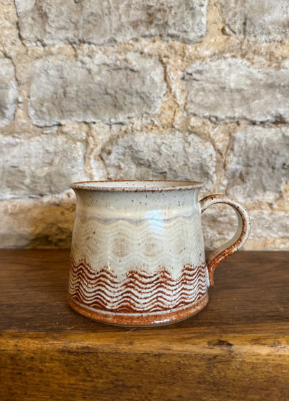 Wavy Patterned Glazed Coffee Mugs
