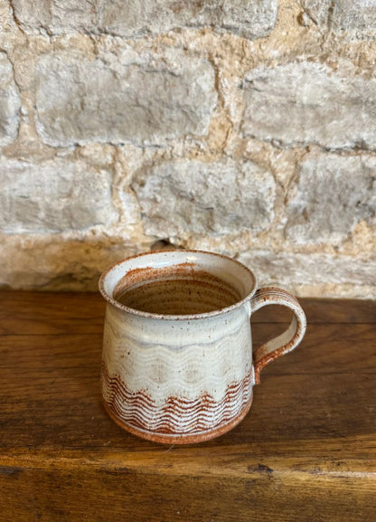 Wavy Patterned Glazed Coffee Mugs