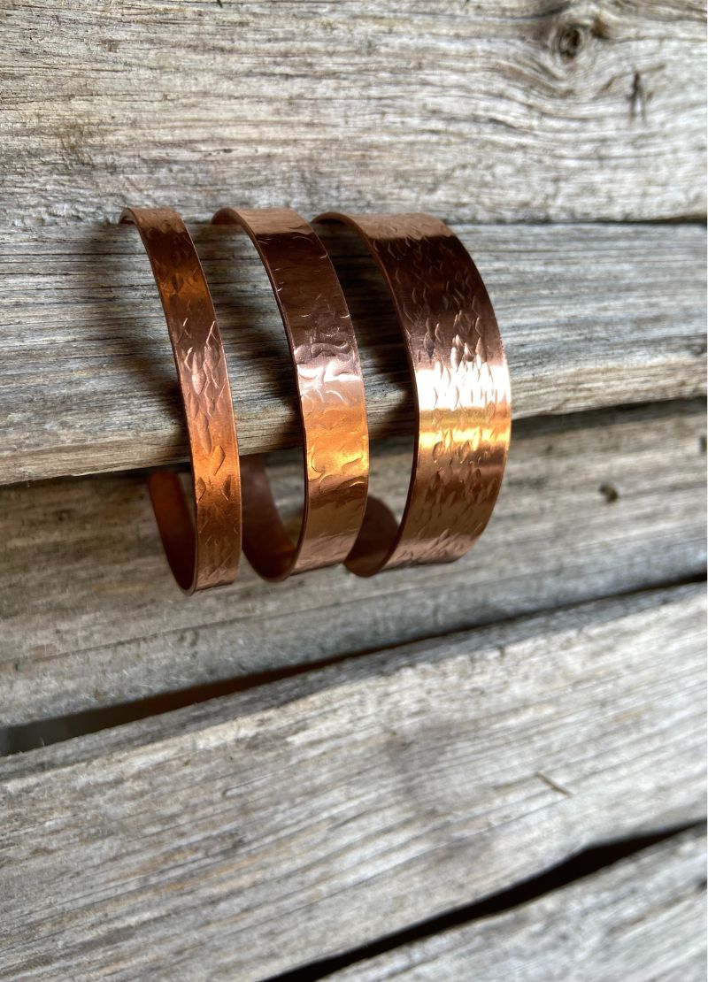 Copper Textured Cuff Bracelets