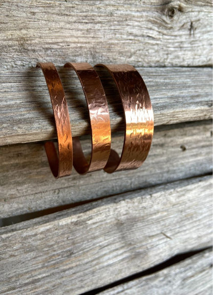 Copper Textured Cuff Bracelets