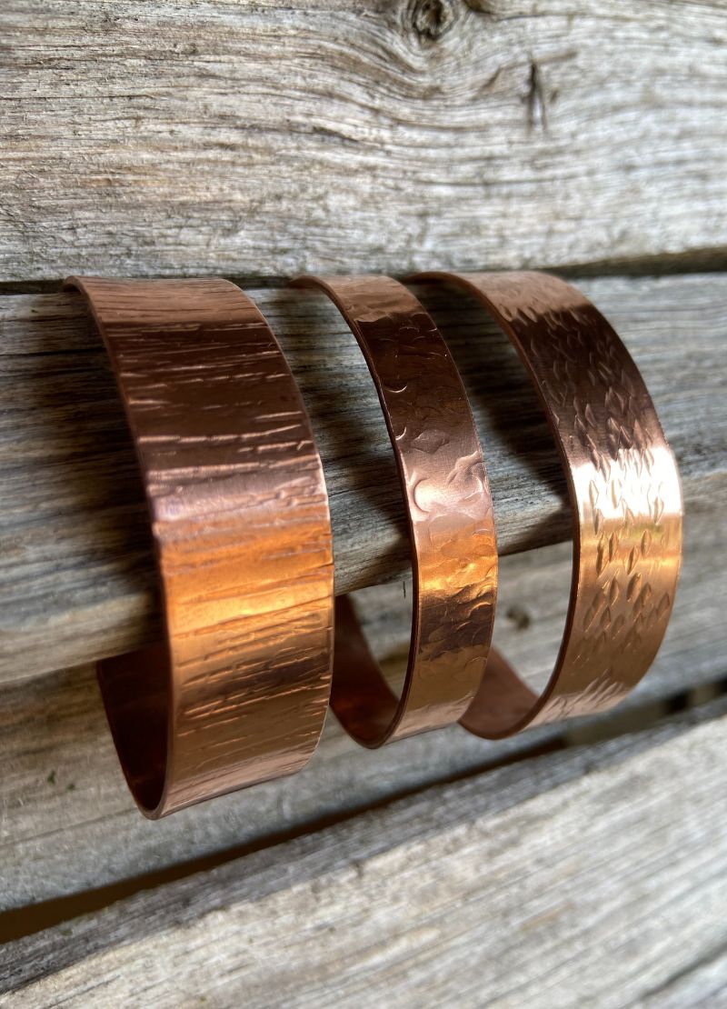 Copper Textured Cuff Bracelets