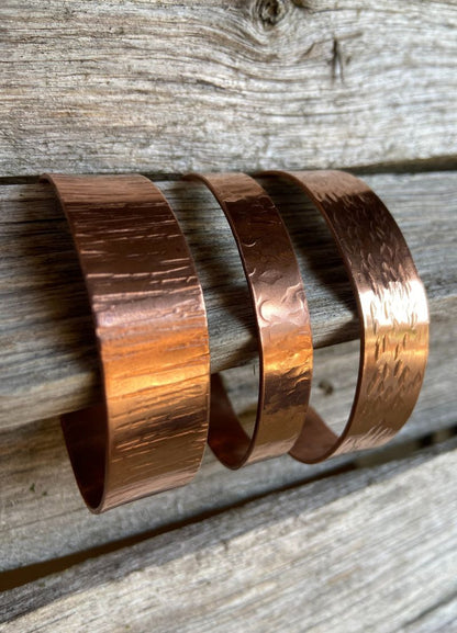 Copper Textured Cuff Bracelets