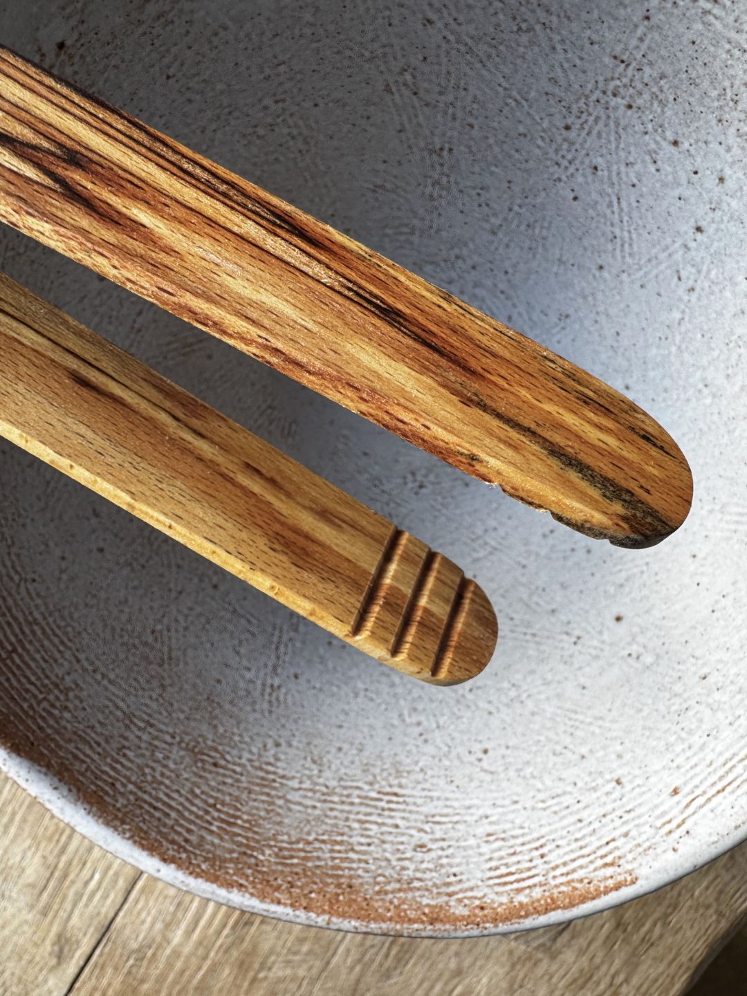 Spalted Beech and Black Palmira Tongs