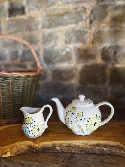 Spring Flowers Painted Teapot