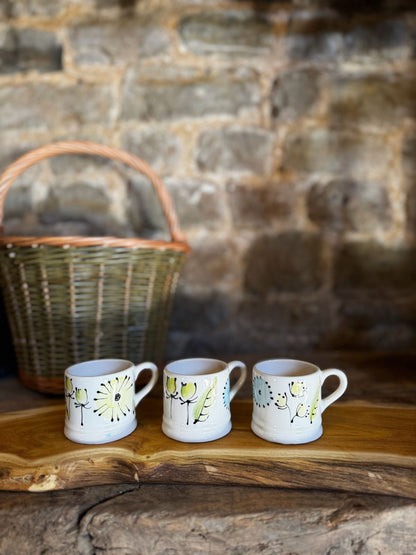 Spring Flowers Painted Espresso Cups