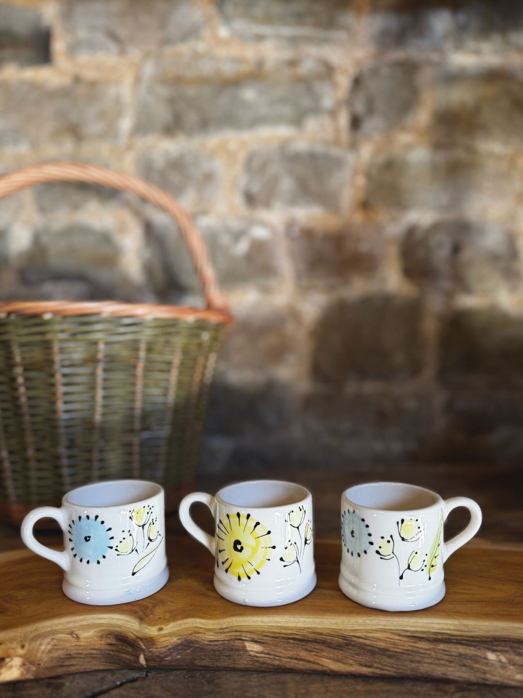 Spring Flowers Painted Espresso Cups