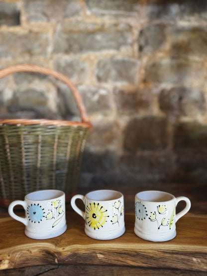 Spring Flowers Painted Espresso Cups