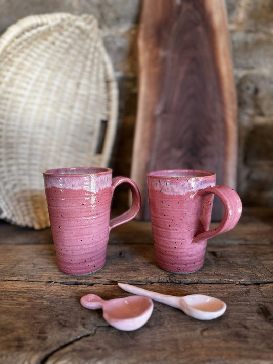 Tall Pink Mugs